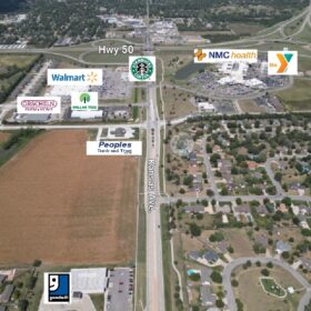 OMI Newton Retail Aerial With Surrounding Businesses 03